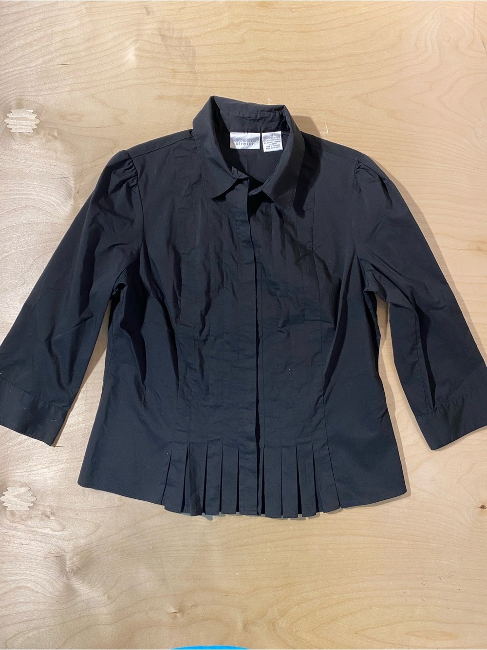 Worthington Black Button-Up Shirt 14 (SB)